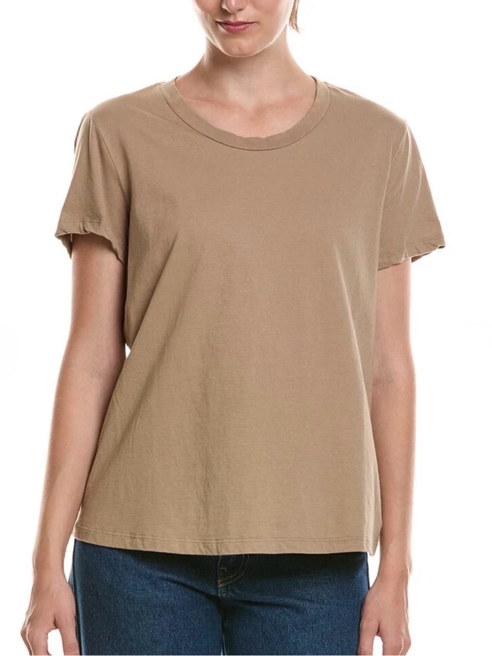 James Perse Women's Vintage Little Boy Crew Tee in Tan XS NEW with 🏷️!